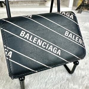 Balenciaga leather compact wallet mini CUTE